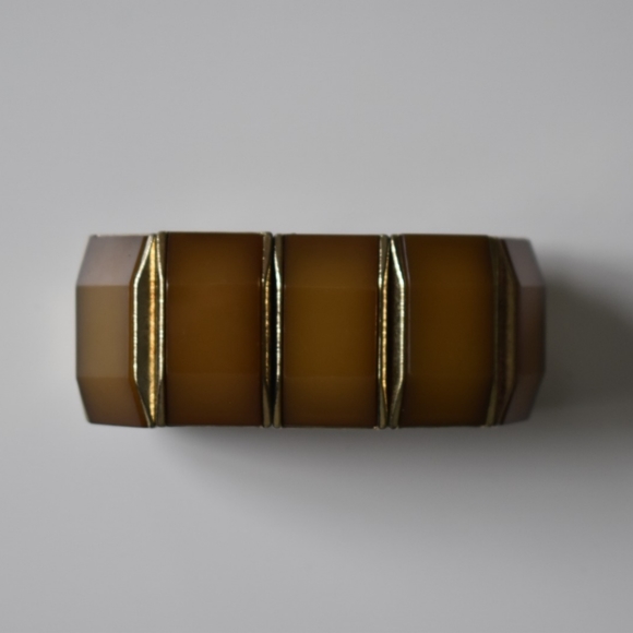 Yellowish Brown Chunky Geometric Bracelet - Picture 3 of 4